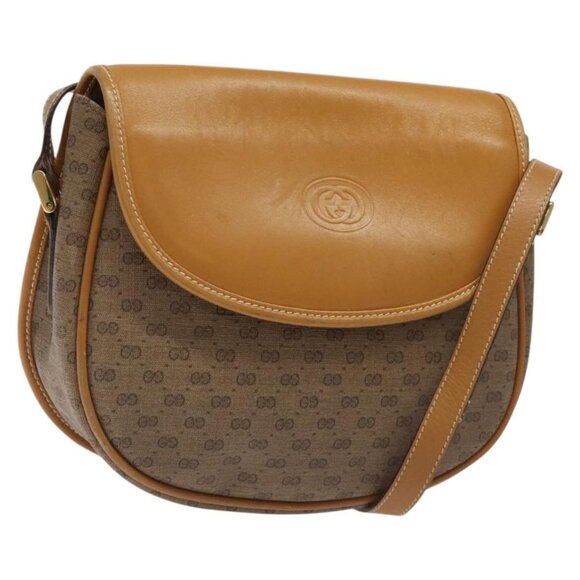 GUCCI Micro GG Supreme Shoulder Bag PVC Beige Gold 007 115 0074 Auth ki5748 - Picture 1 of 16